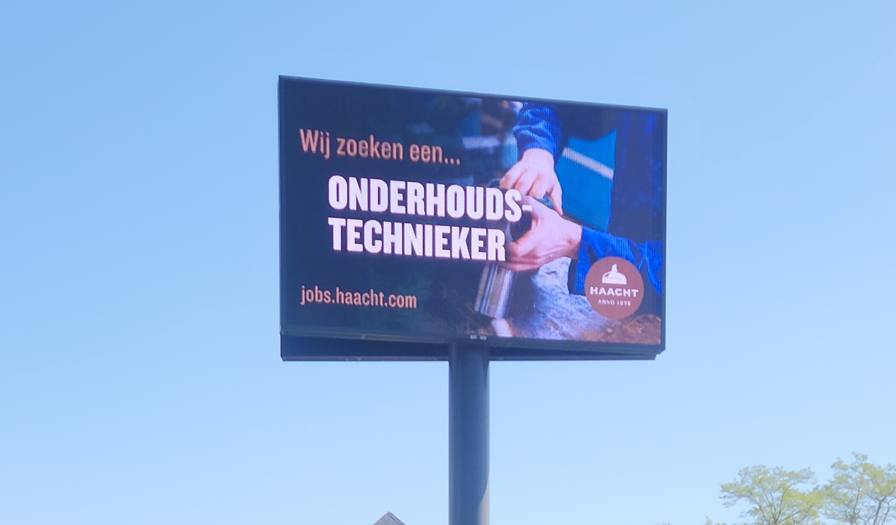 LED scherm outdoor installatie voor Brouwerij Haacht - Betoled LED display België