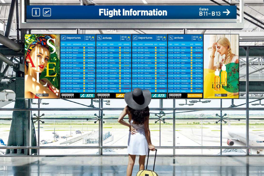 lcd-scherm luchthaven